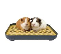 Rabbit Litter Box, Bunny Potty Trainer Tray Guinea Pig Litter Box with Grid, Small Animal Toilet for Bunny Guinea Pigs Ferret Chinchilla Cats (Yellow)