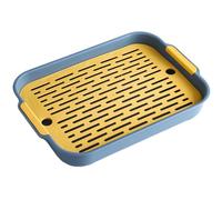 Rabbit Litter Box Dual Layer Pp Bunny Litter Box Rectangular Rabbit Litter with Handle Deep Smooth Guinea Pig Litter Box 10.6x7.3x1.6in Animal Litter Box