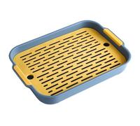 Rabbit Litter Box Dual Layer PP Bunny Litter Box Rectangular Rabbit with Handle Deep Smooth 10.6x7.3x1.6in Small Animal