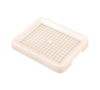 Rabbit Litter Box Small Animal Litter Tray Removable Grid Design Compact Bedpan Pet Toilet for Chinchillas Hamster Rats- white