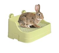 Rabbit Litter Box - Small Animal Pet Potty Rabbits | Guinea Pigs | Chinchilla Toilet Training Tray With Split Type Design | PP Material Easy Clean Litter Box,Secure Side Buckles, White Or Green