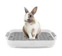 Rabbit Litter Box Trainer,2 Tier Potty Corner Toilet,Plastic Rectangular Bunny Pet Toilet,Potty Trainer Bedding Box for Rats,Cat,Ferret,Bunny/9.7x14.4x2