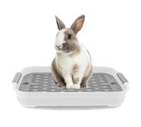 Rabbit Litter Box Trainer,Rabbit Litter Tray,2 Tier Plastic Rectangular Bunny Pet Toilet,7.3x10.6x1.3 inch Potty Trainer Bedding Box for Guinea Pig Bunny Ferret Hamster Hedgehog