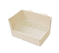Rabbit Litter Box With Cage-Fixed Buckles, 2-Tier Removable Tray For Chinchillas/Ferrets, Splashproof Pet Potty(Brown)