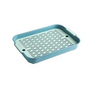 Rabbit Litter Box with Detachable Grid, 2-Tier ABS Plastic Potty for Guinea Pigs/Ferrets/Chinchillas, Corner-Mounted Pet Toilet Tray(Big green)