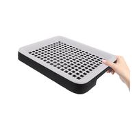 Rabbit Litter Box with Non-slip Fence Design Black Pp
