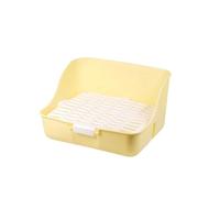 Rabbit Litter Box With Removable Mesh, Cage-Fixed 2-Tier Potty For Guinea Pigs/Hamsters, PP Plastic Pet Toilet Tray(Yellow)