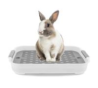 Rabbit Litter Tray 2 Tier Rabbit Litter Box Plastic Rectangular Bunny Pet Toilet 7.3x10.6x1.3 inch Potty Trainer Bedding Box for Guinea Pig Bunny Ferret Hamster Hedgehog