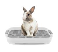 Rabbit Litter Tray 2 Tier Rabbit Litter Box Plastic Rectangular Bunny Pet Toilet 7.3x10.6x1.3 inch Potty Trainer Bedding Box for Guinea Pig Bunny Ferret Hamster Hedgehog,Rabbit Litter Tray