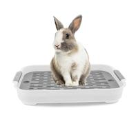 Rabbit Litter Tray 2 Tier Rabbit Litter Box Plastic Rectangular Bunny Pet Toilet Rabbit Toilet 7.3x10.6x1.3 Inch Potty Trainer Bedding Box for Guinea Pig Bunny