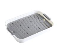 Rabbit Litter Tray 2 Tiers Rabbit Litter Box Plastic Rectangular Bunny Pet Toilet 9.7x14.4x2'' Guinea Pig Tray Potty Trainer forBunny Ferret Hamster Hedgehog White L, Guinea Pig