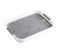 Rabbit Litter Tray 2 Tiers Rabbit Litter Box Plastic Rectangular Bunny Pet Toilet 9.7x14.4x2'' Guinea Pig Tray Potty Trainer forBunny Ferret Hamster Hedgehog White L, Box
