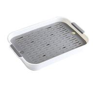 Rabbit Litter Tray 2 Tiers Rabbit Litter Box Plastic Rectangular Bunny Pet Toilet Guinea Pig Litter Tray Guinea Pig Litter Tray Potty Trainer for Bunny Ferret Hamster Hedgehog Rat White L