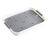 Rabbit Litter Tray, 2 Tiers Rabbit Litter Box Plastic Rectangular Bunny Pet Toilet, Multi-Purpose Plastic Cat Open Top Litter Tray for Bunny Ferret Hamster Hedgehog(Grey,S)