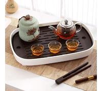 Rabbit Litter Tray with Heightened Grid Design to Keep Pets Clean and Prevent Waste Contact (black S)