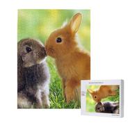 Rabbit Love Printed,500 Pieces Wooden Jigsaw Family Game Jigsaw Puzzles for Adults Teens