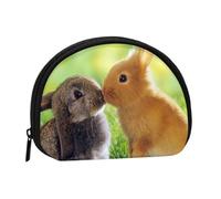 Rabbit Love Printed, Women's Storage Bag Shell Makeup Bag Small Coin Purse Shell Change Pouch