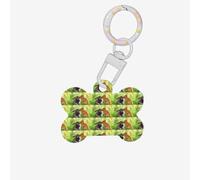 Rabbit Love Printing 1 Pc Dog Bone Shape Id Tags Double Sided with Key Ring Craft for Pets