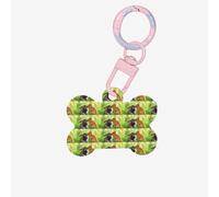 Rabbit Love Printing 1 Pc Dog Bone Shape Id Tags Double Sided with Key Ring Craft for Pets