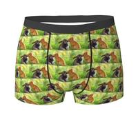 Rabbit Love Printing Men'S Boxer Briefs Stretch Material Moisture Wicking Underwear For Men S-2xl Fit Any Body Black