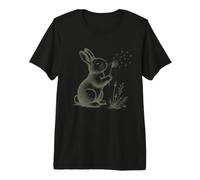 Rabbit Lovers Blowing Dandelion Nature Cottagecore Graphic Premium T-Shirt