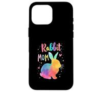 Rabbit Mama Design Colorful Beautiful Rabbit Mom Case for iPhone 16 Pro Max