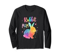 Rabbit Mama Design Colorful Beautiful Rabbit Mom Long Sleeve T-Shirt
