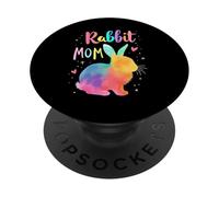 Rabbit Mama Design Colorful Beautiful Rabbit Mom PopSockets Adhesive PopGrip