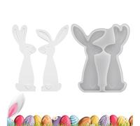 Rabbit Mold | Couple Rabbit Mold for Candle Soap Making | Bunny Spring Plaster Mould - for Farmhouse Party Family Friends DIY Plaster Ornament Making Home Decor