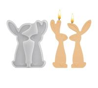Rabbit Mold - Easter Couple Rabbit Candle Molds | Spring Bunny Silicone Soap Mould with Easy Release for DIY Projects Plaster Ornaments Craft Holiday Party Family Friends Home Farmhouse