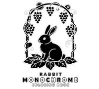 RABBIT MONOCHROME COLORING BOOK: 45 DESIGNS | Relaxing Coloring for Adults | Stress Relief & Fun