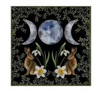 Rabbit Moon Pattern Tarot Tablecloth Divination Card Table Cloth Tapestry Astrology Wicca Deck Decking Decor Card Table Wall Decor