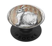 Rabbit motif, elke design, spring, white rabbit, boom wreath PopSockets Adhesive PopGrip