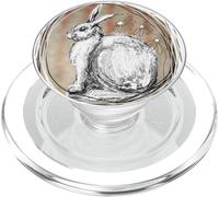 Rabbit motif, elke design, spring, white rabbit, boom wreath PopSockets PopGrip for MagSafe