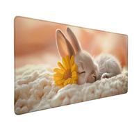Rabbit Mouse Pad Large 700x300x3mm, Pink Gaming Mouse Pad Waterproof Desk Mat with 3MM Stitched Edges, Non-Slip Rubber Base Mousepad Computer Accessories for Gaming, PC, Office, Home, Gifts -lsy2603MY