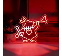 Rabbit Neon Signs, Dimmable Red Rabbit Neon Light for Wall Art Decor, LED Light Up Signs USB Powered for Birthday Party Bedroom Man Cave Living Room Home Decor