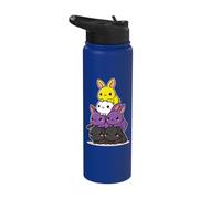 Rabbit Non-Binary Flag Pride Month Cute Rabbit LGBTQ Stainless Steel Insulated Water Bottle