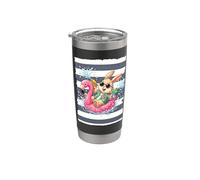 Rabbit on a Floating Flamingo Stainless Steel Insulated Tumbler