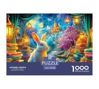 Rabbit on An Open Book, with A Castle And Fairy in A Magical Scene 1000 Piece Jigsaw Puzzle Fairy Tale Rabbit - Great Gift for Boys, Girls, Men & Women 52x38cm/1000pcs