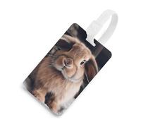 Rabbit on Bed Luggage Tag Classic Personalized Repeated Luggage Tag Cute Unique Travel Essentials Identifiers for Women Men Baggage Backpack Handbag Suitcase, White-style, One Size