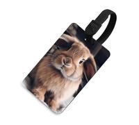 Rabbit on Bed Luggage Tag Classic Personalized Repeated Luggage Tag Cute Unique Travel Essentials Identifiers for Women Men Baggage Backpack Handbag Suitcase