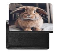 Rabbit on Bed Passport Holder Passport Wallet Document Organizer Protector PU Leather Card Slot Travel Accessories