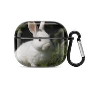 Rabbit on The Grass Bluetooth Earbuds Case Cover Full Body Shockproof Protection Hard Case Support Wireless Charging with Keychain Personalized Gift for AirPods 3