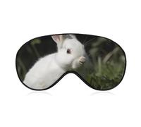 Rabbit on The Grass Sleep Mask Comfort Travel Eye Masks with Adjustable Elastic Strap Soft Funny Block Light Sleep Eye Cover for Side Sleeper for Nap Men Women Gift