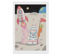 Rabbit on The Moon Diamond Art Kits for Adults 8"x12" DIY Diamond Painting Kit for Beginners Gem Art Painting with Round Full Drill Diamonds DIY Paint Paintings for Home Wall Decor Gift