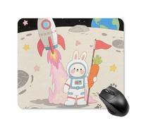 Rabbit on The Moon Mouse Pad Square Mice Mat Waterproof Computer Mousepad with Non-Slip Rubber Base Wireless Mice Pad for Laptop Office Home Personalized Gaming Mousepad 25 * 30cm