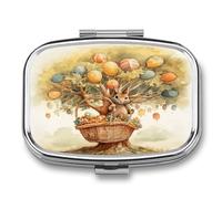 Rabbit on The Tree Weekly AM/PM Pill Organizer.Waterproof Portable Compact Travel Pill Organizers.Small Pill Box for Medicine Holder for Vitamins Medication.