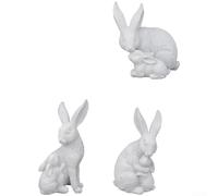 Rabbit Ornament, Nordic Minimalist Distressed Resin Long-Eared Bunny Figurine for Home Desktop Decoration, Bronze Effect(F)