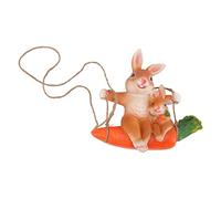 Rabbit Ornament Sculpture Handcrafted Resin Garden Decor Modern Delicate Outdoor Indoor Decor Gift for Home Garden Backyard Lawn Pond Synthetic Resin Brown 18x20x8cm 455g