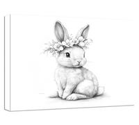 Rabbit Paint by Numbers for Adults, Paint by Numbers Animal DIY Canvas Oil Painting Kit for Beginner Art Crafts, 3 Brushes Acrylic Paint Brush Set for Home Wall Decor, Gifts 18x24Inch/45x60cm,Model994